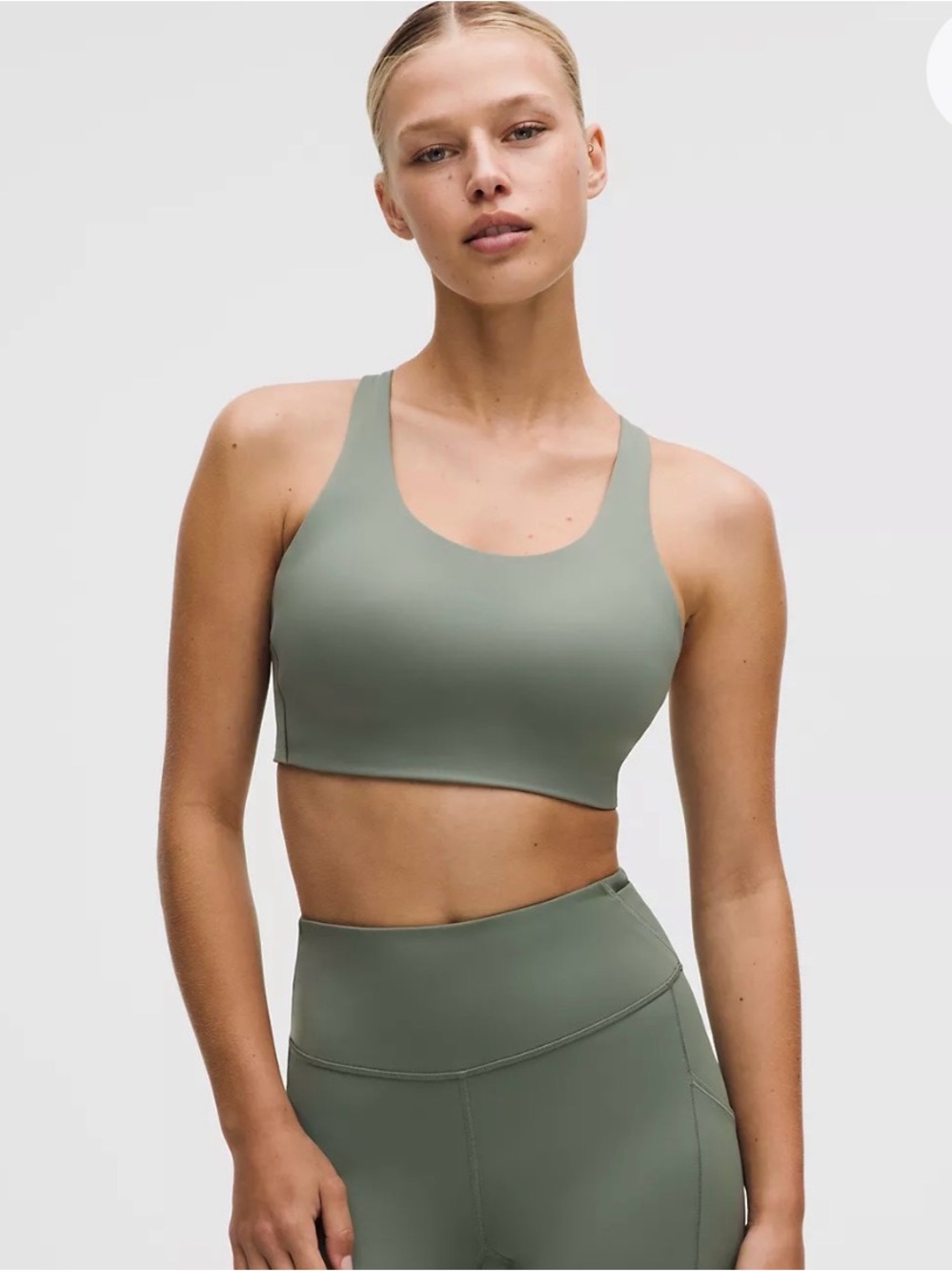 Lululemon athletica Olive Green 34 DD High Support Sports bra Top RN 106259